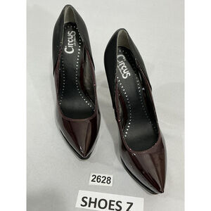 Womans Circus Jaelyn 9 M Burgandy Black Stiletto Platform Slip On Pumps